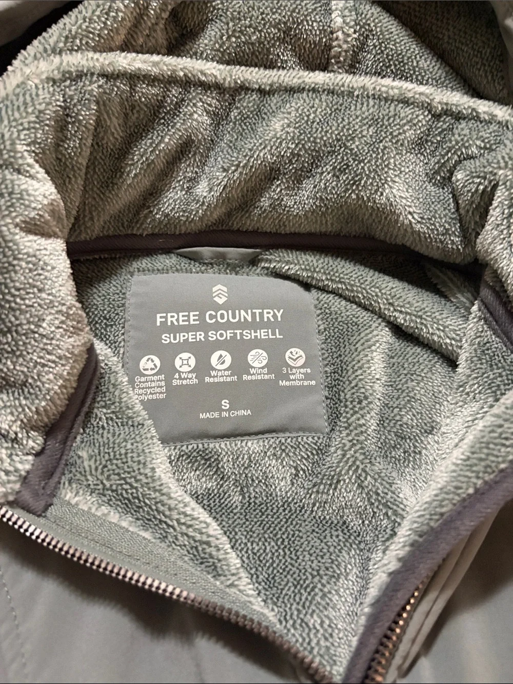 Free Country Light Gray Hooded Softshell Jacket